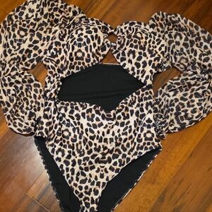SHEIN Leopard Print One Piece Swimsuit